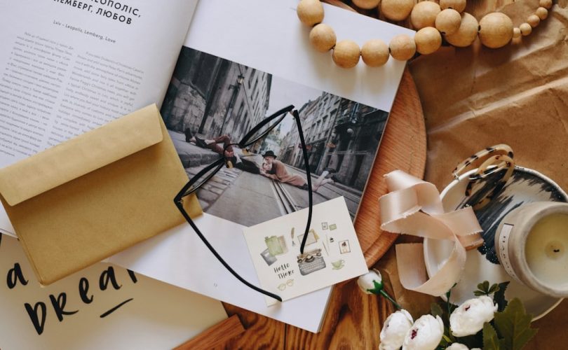 a book and a glass of wine